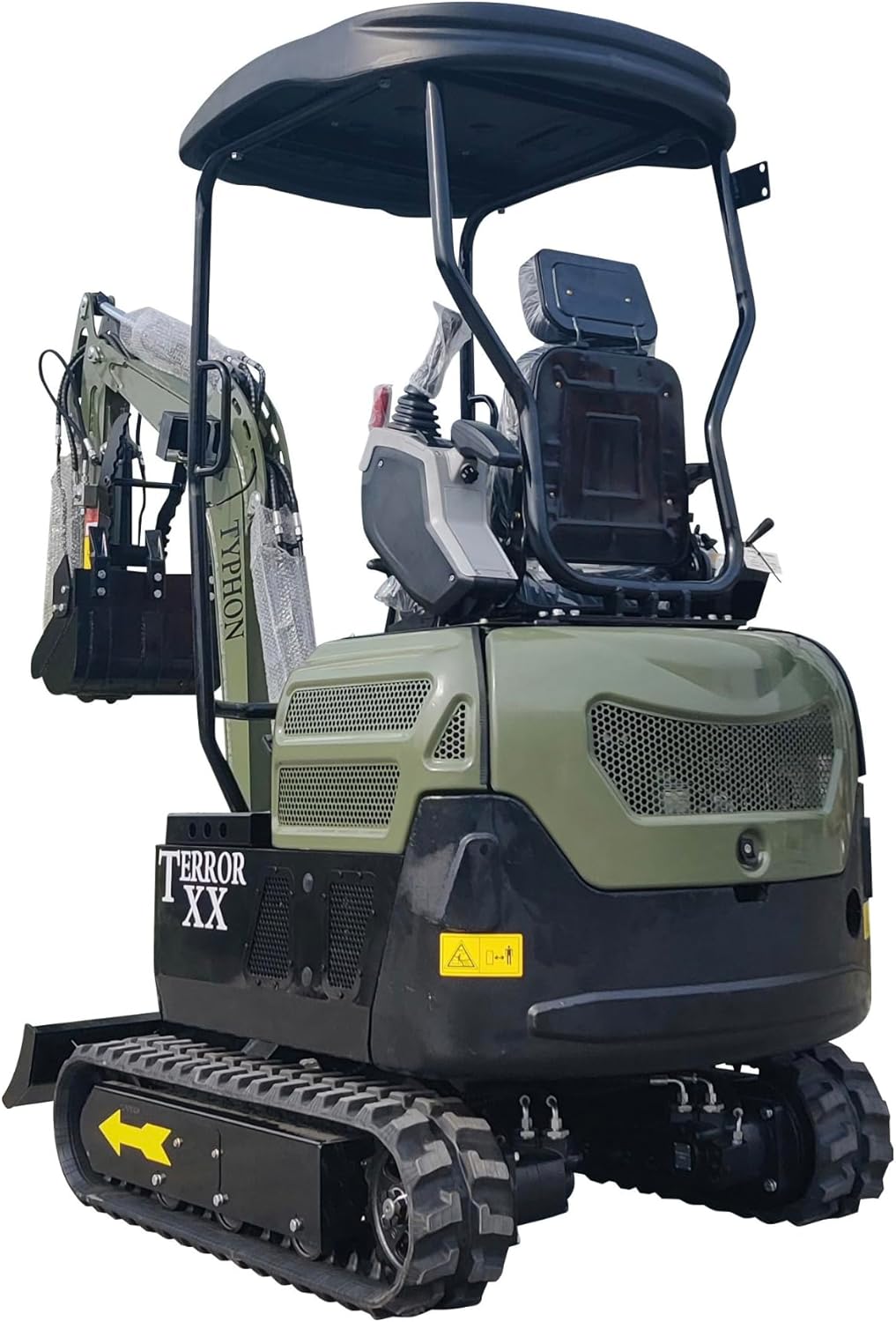 2025 4,000 lb Green TYPHON TERROR XX Mini Excavator Rubber Track with Kubota D902 Diesel Engine USA