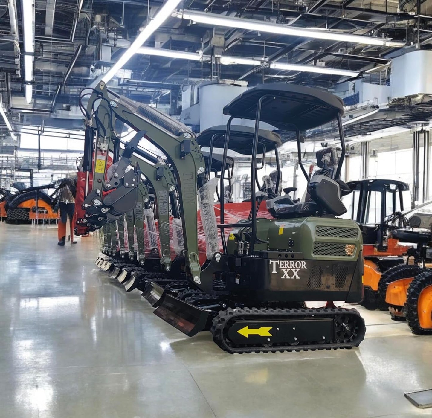 2025 4,000 lb Green TYPHON TERROR XX Mini Excavator Rubber Track with Kubota D902 Diesel Engine USA
